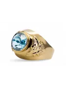 Ring Aquamarin 14 Karat Gelbgold Vintage vrc078y